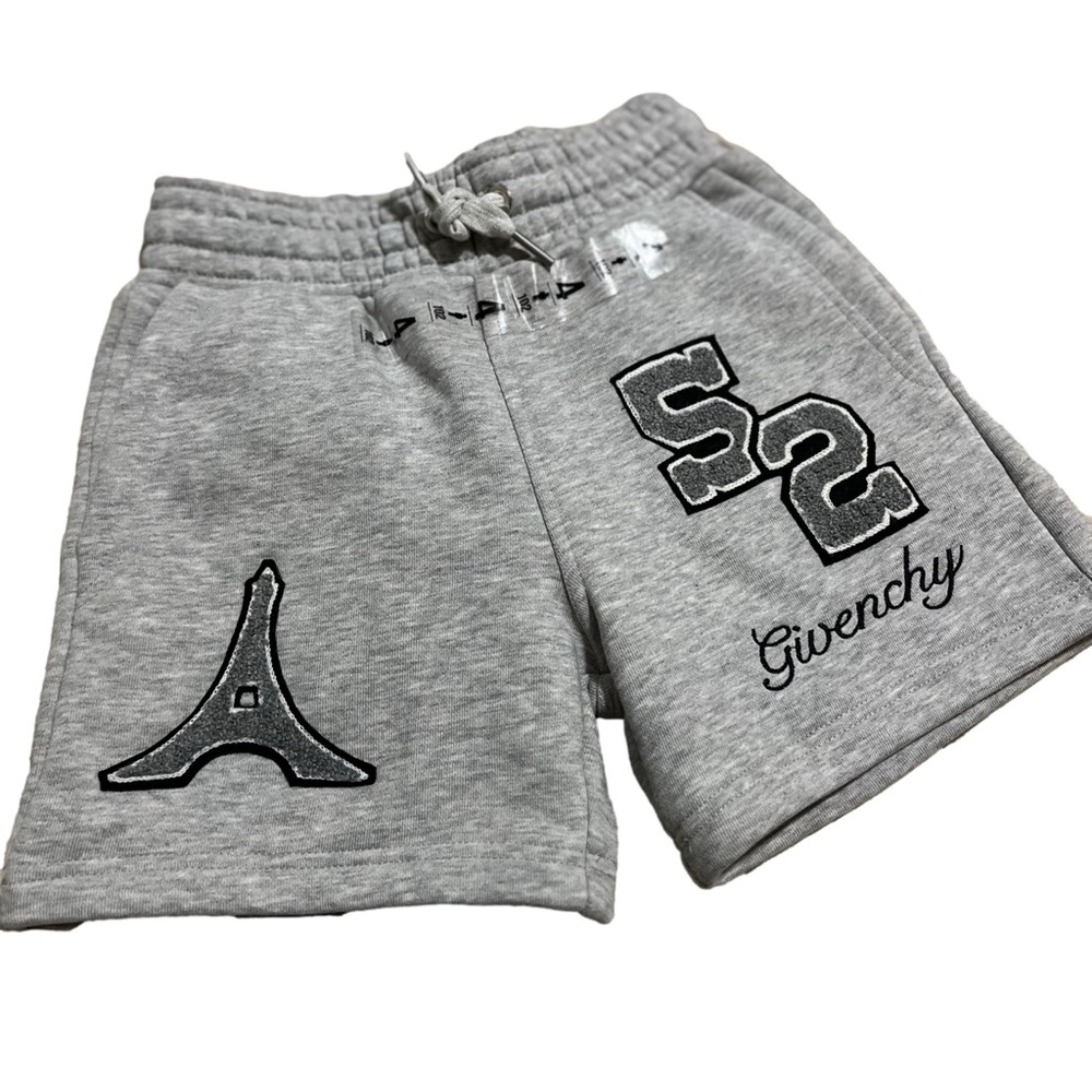 NWT Givenchy Kids Light Gray Shorts with Black Detailing Size 4